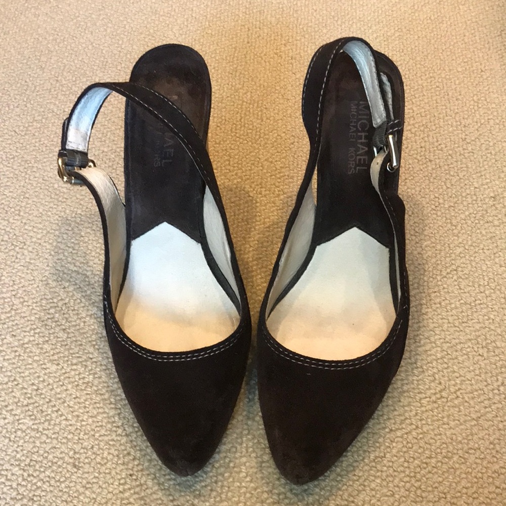 MICHAEL Michael Kors Strappy Brown Suede Heels